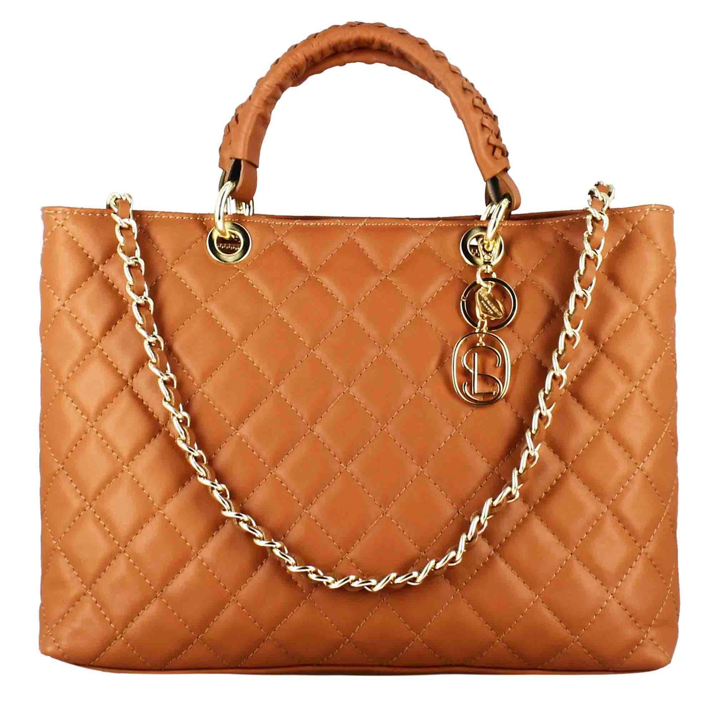 Borsa shopper Vanity con tracolla in pelle trapuntata