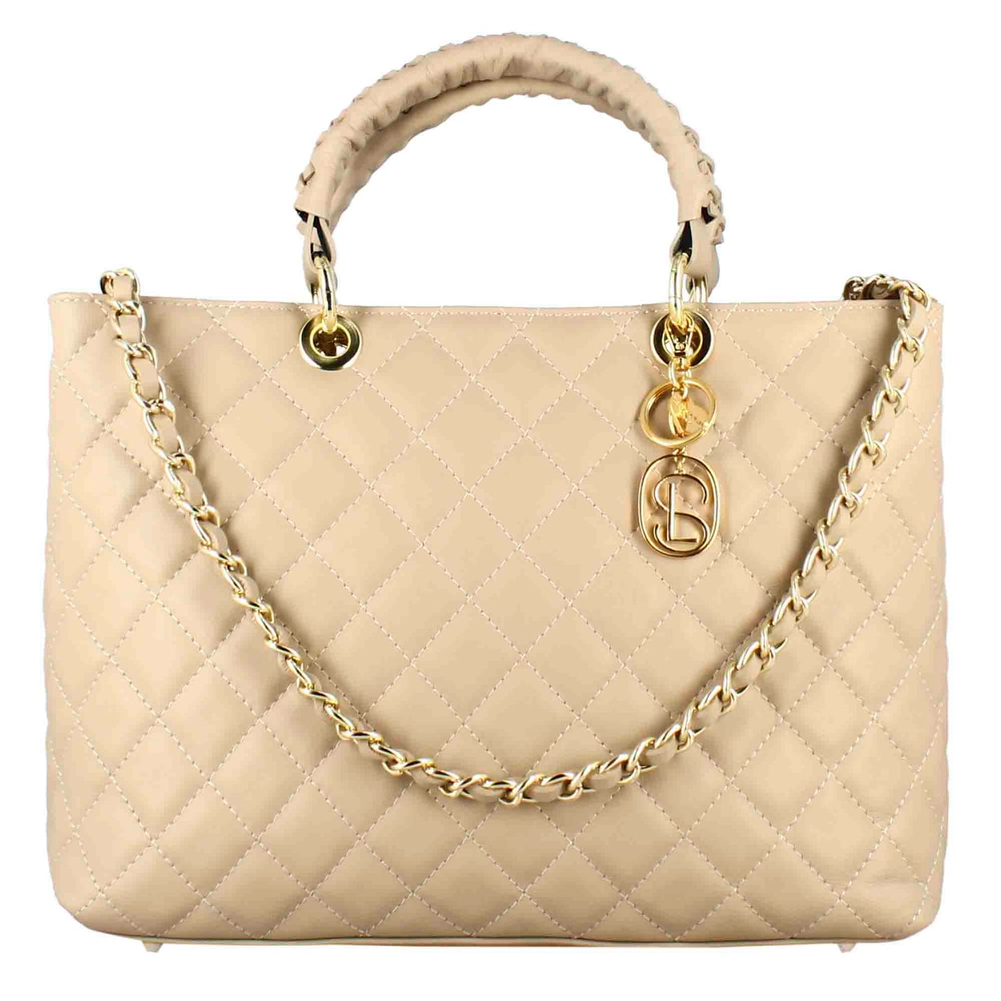 Borsa shopper Vanity con tracolla in pelle trapuntata