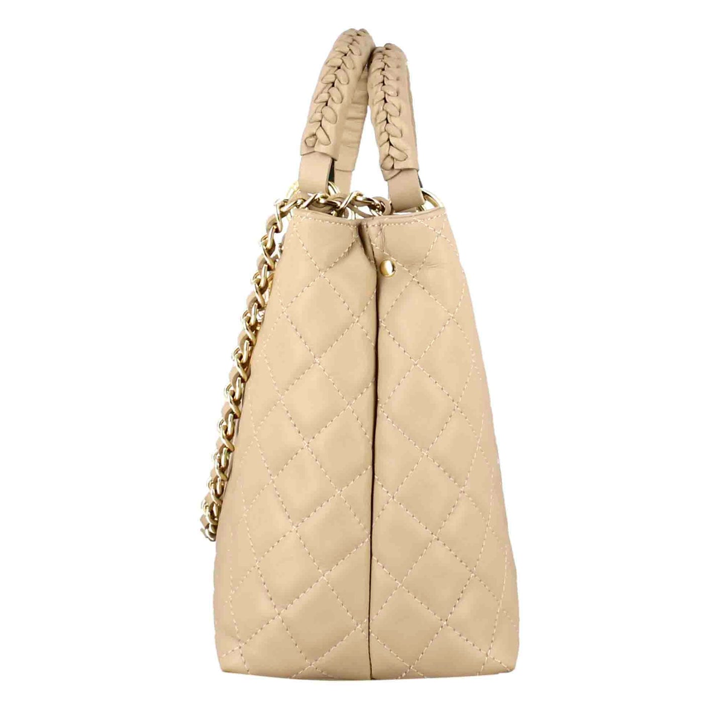Borsa shopper Vanity con tracolla in pelle trapuntata