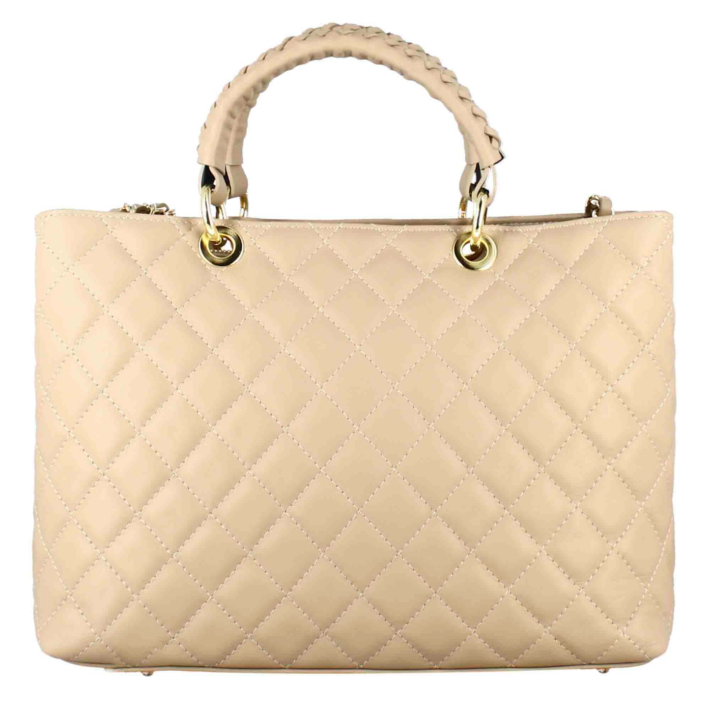 Borsa shopper Vanity con tracolla in pelle trapuntata