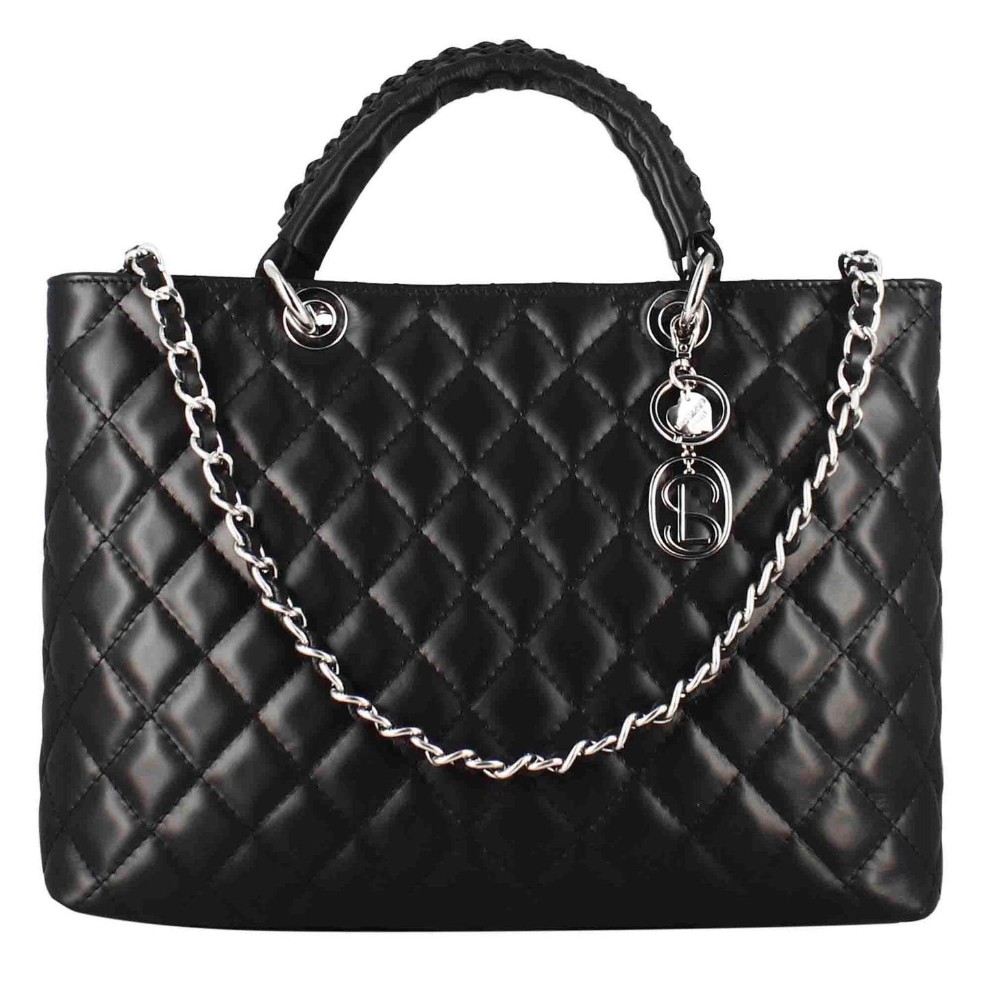 Borsa shopper Vanity con tracolla in pelle trapuntata