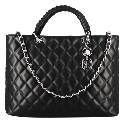 Borsa shopper Vanity con tracolla in pelle trapuntata