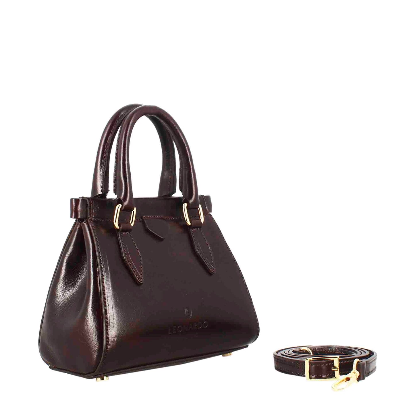 Fiorenza leather handbag with removable shoulder strap