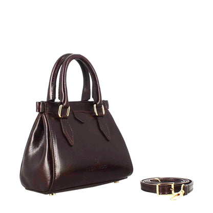 Fiorenza leather handbag with removable shoulder strap