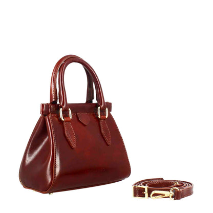 Fiorenza leather handbag with removable shoulder strap