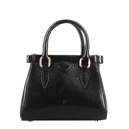 Fiorenza leather handbag with removable shoulder strap