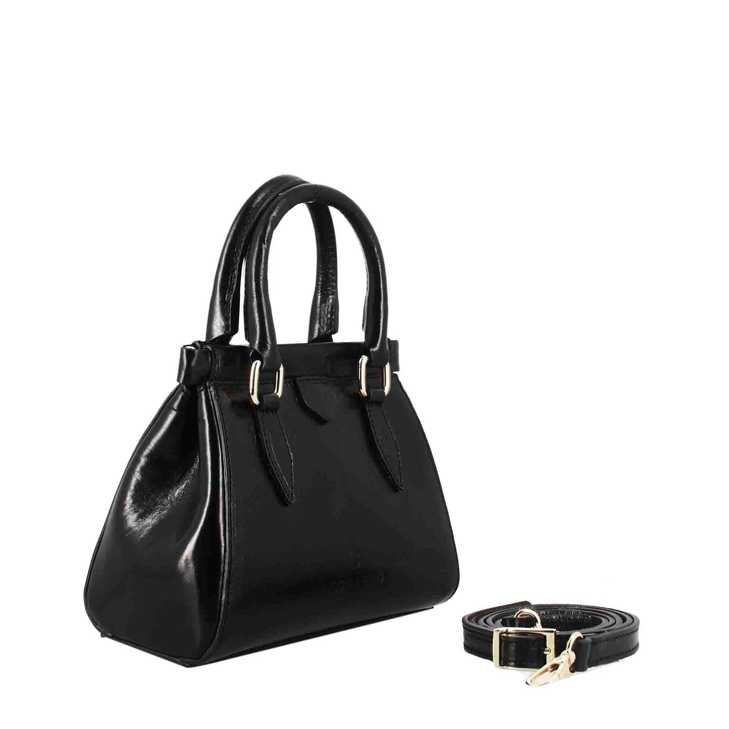 Fiorenza leather handbag with removable shoulder strap