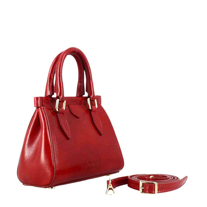 Fiorenza leather handbag with removable shoulder strap