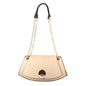 Women's Leather Shoulder Bag with Gold Metal Clasp