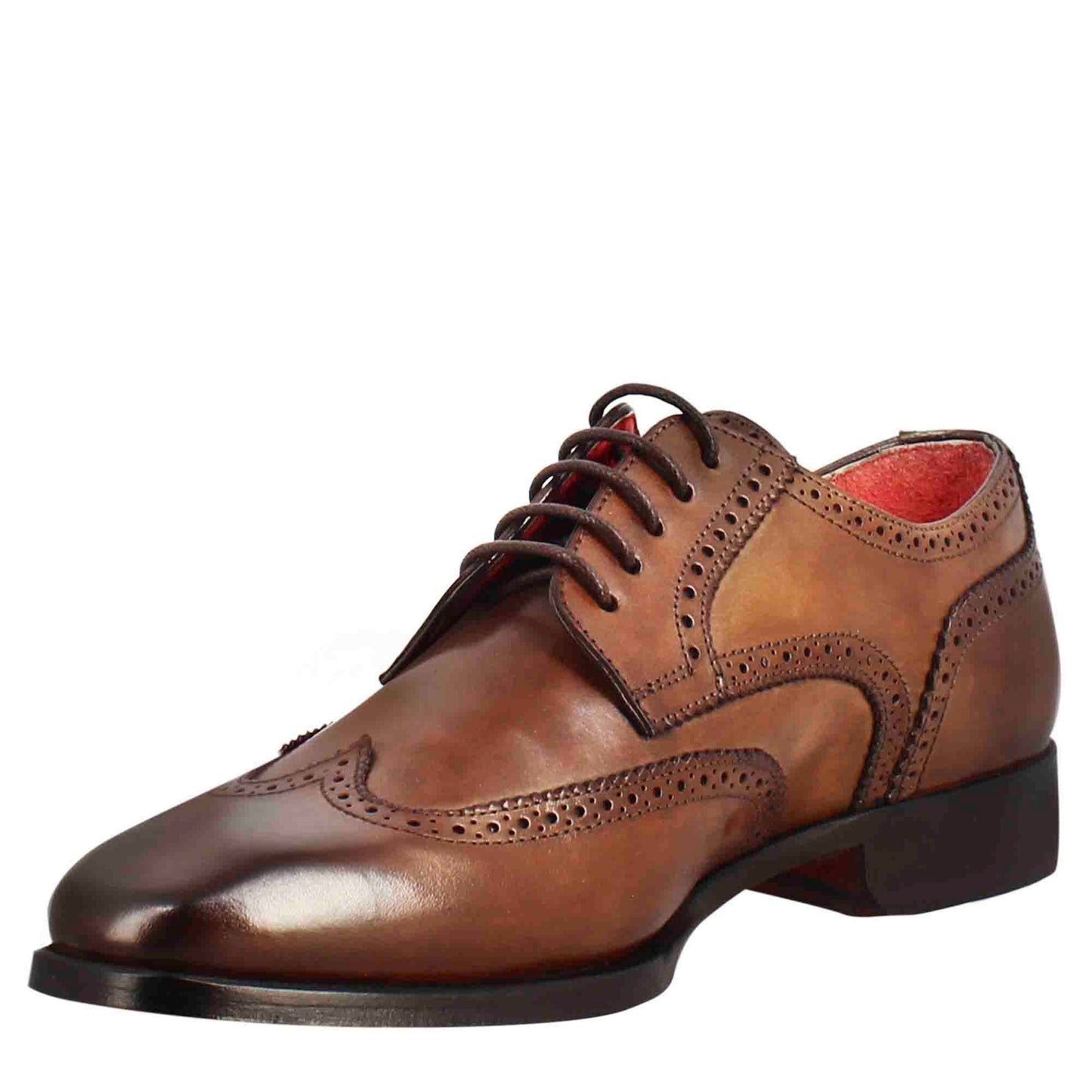 Derby full brogue da uomo punta squadrata