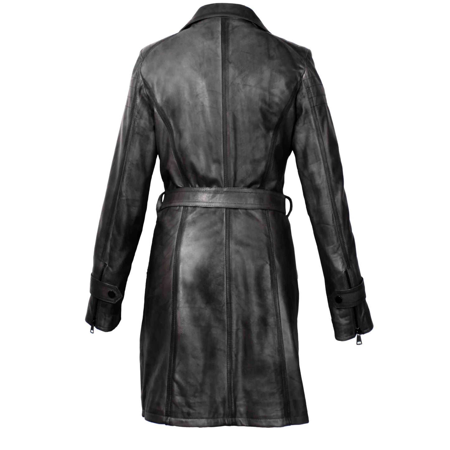 Giacca lunga da donna in pelle