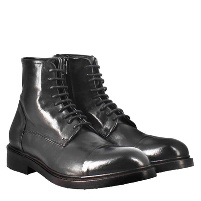 Men's high diver ankle boot in vintage effect leather