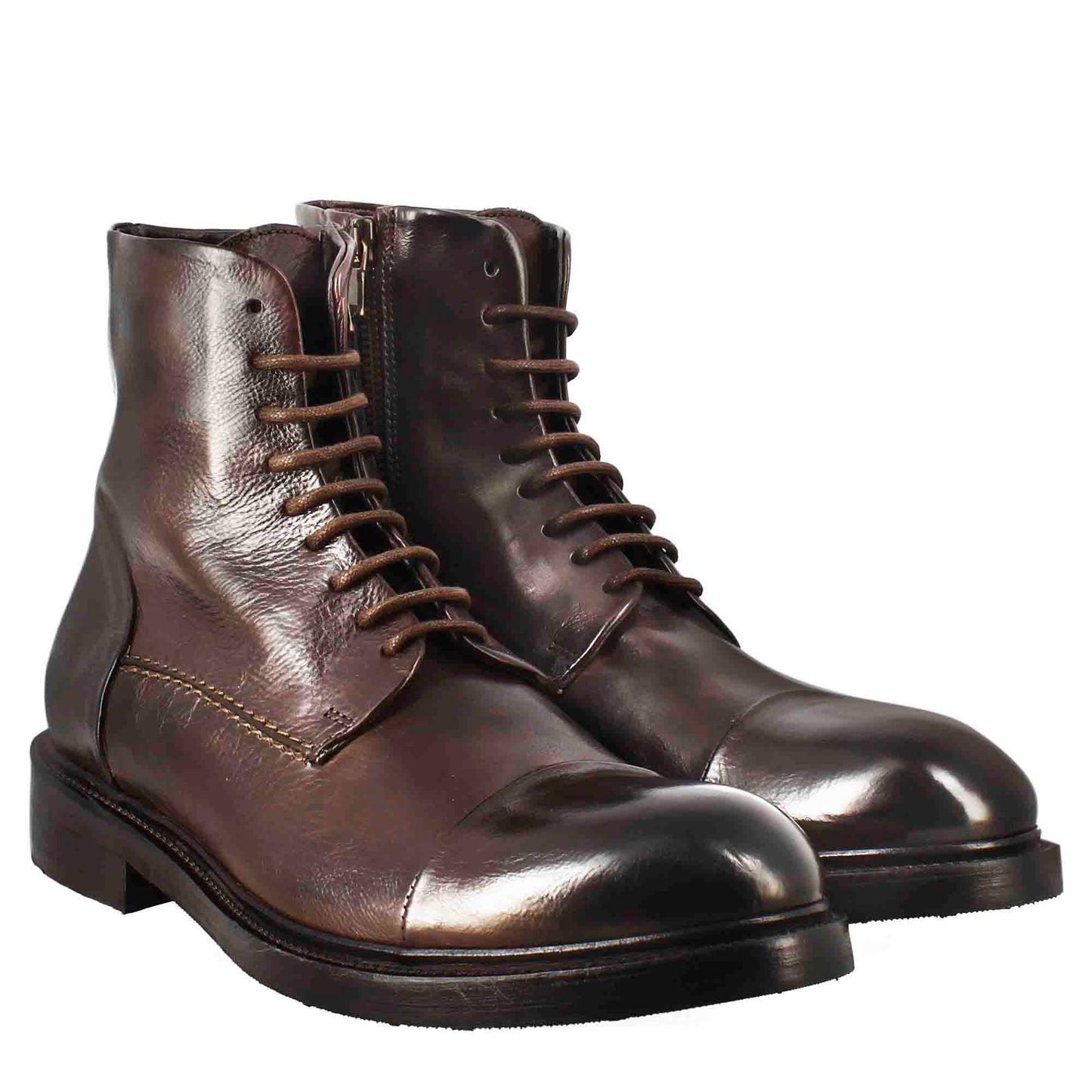 Men's high diver ankle boot in vintage effect leather