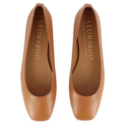 Ballerina casual da donna in pelle liscia fatta a mano