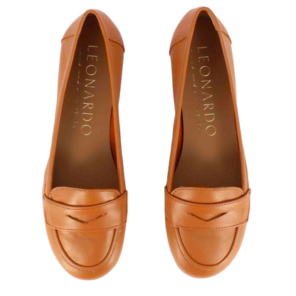 Ballerina college da donna in pelle liscia