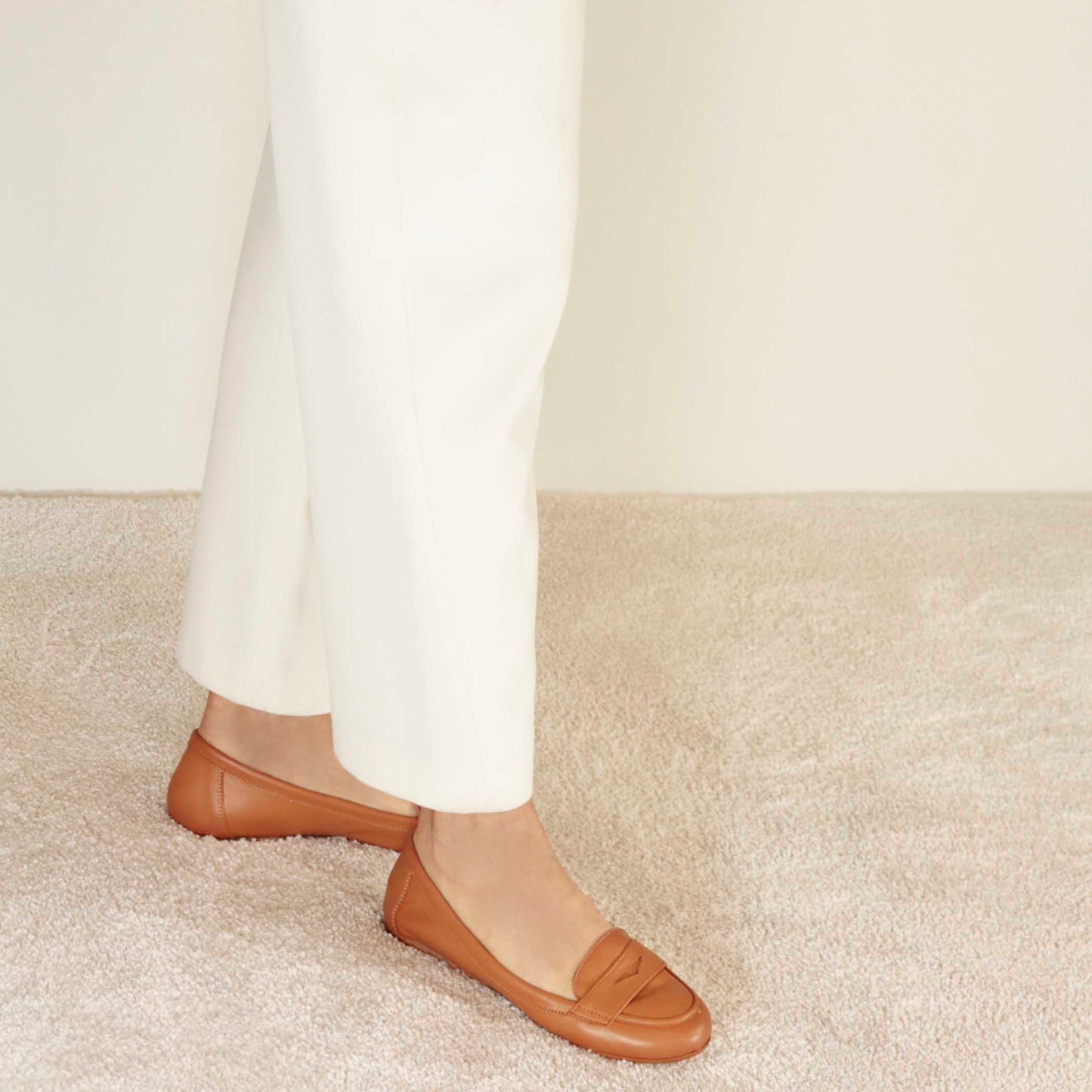 Ballerina college da donna in pelle liscia