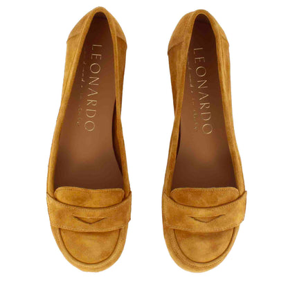 Ballerina college da donna in pelle scamosciata