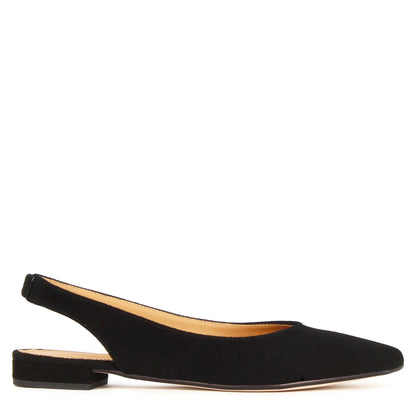 Ballerina slingback da donna in pelle scamosciata