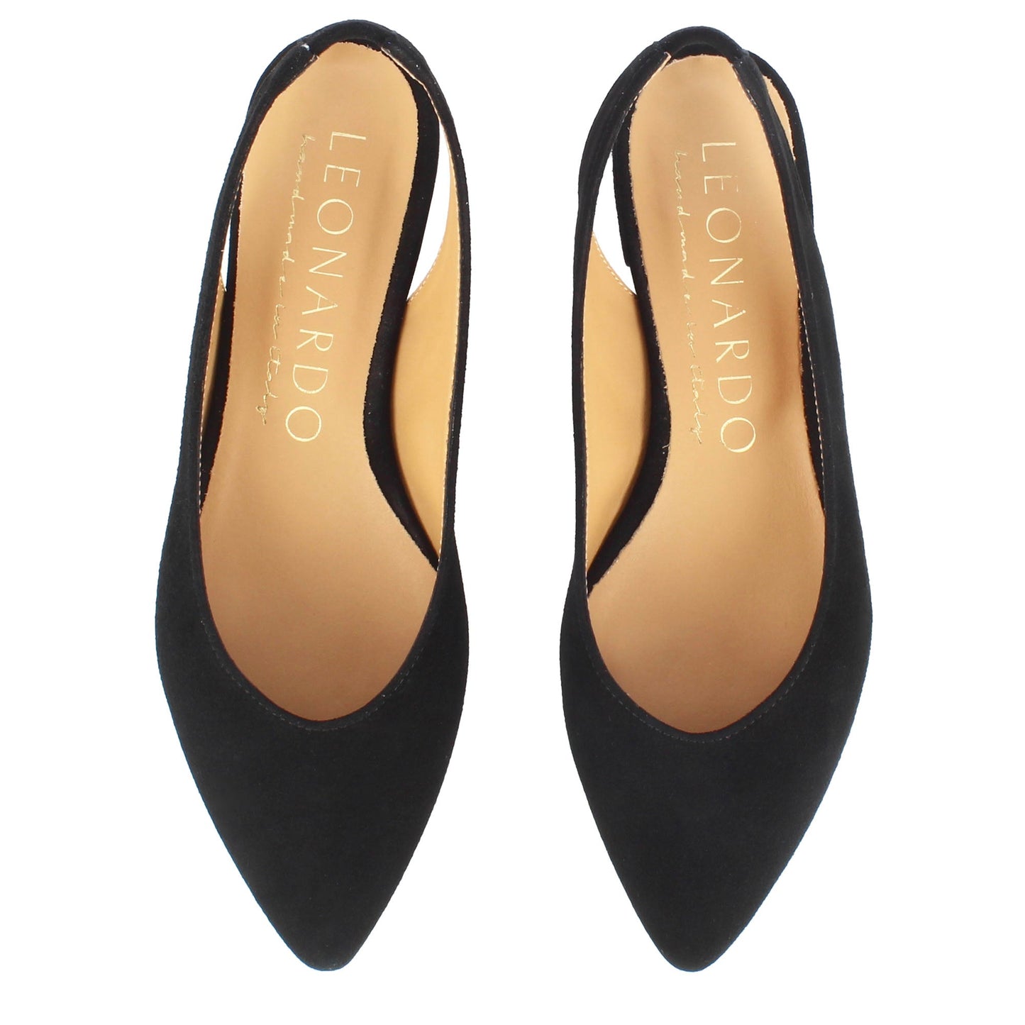 Ballerina slingback da donna in pelle scamosciata
