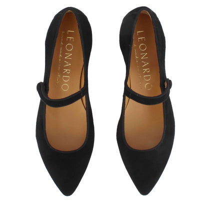 Women's Mary Jane Suede Ballet Flat with Strap