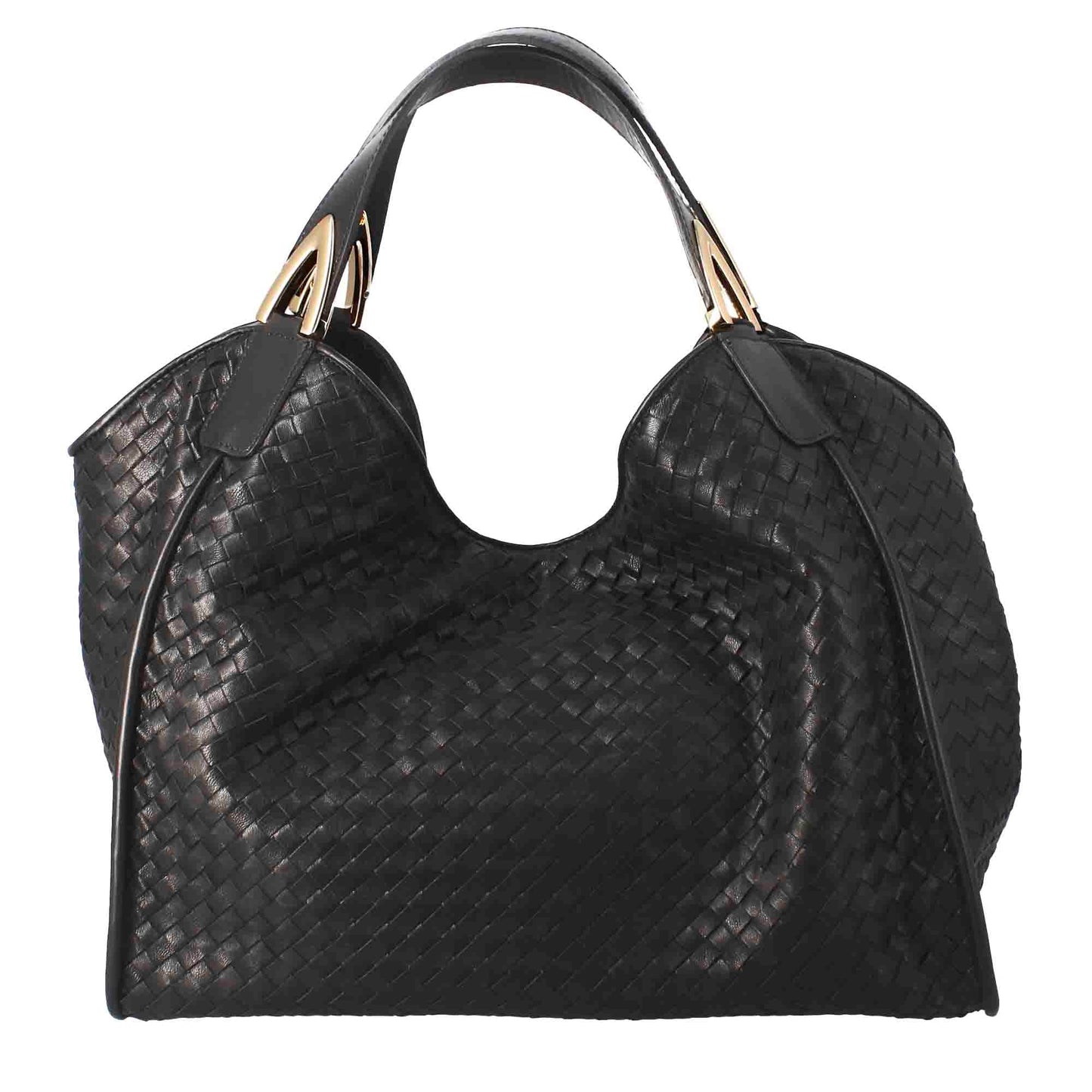 Large Handcrafted Women's Bag in Woven Leather