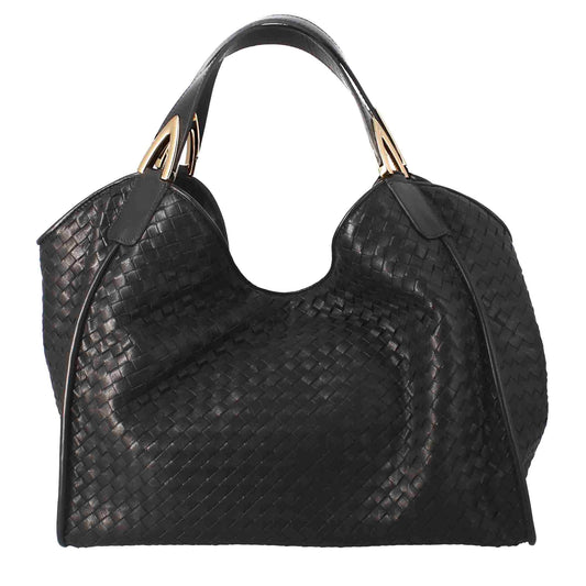 Large Handcrafted Women's Bag in Woven Leather