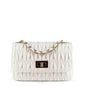 Spiga Quilted Leather Women's Handbag with Jeweled Shoulder Strap