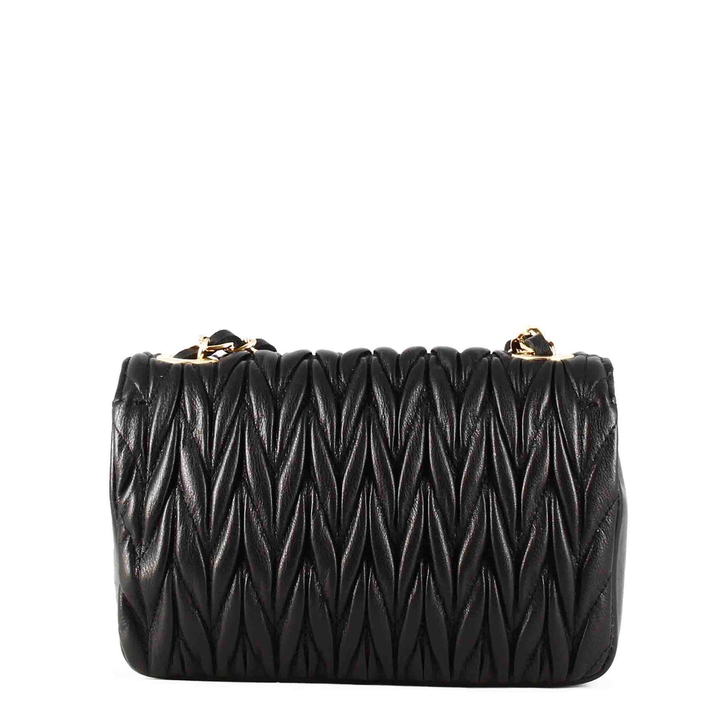 Spiga Quilted Leather Women's Handbag with Jeweled Shoulder Strap