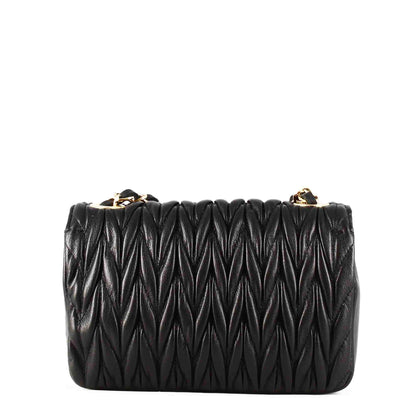 Spiga Quilted Leather Women's Handbag with Jeweled Shoulder Strap