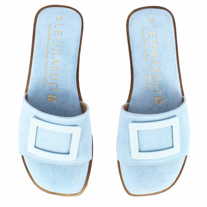 Women's suede slippers with band
