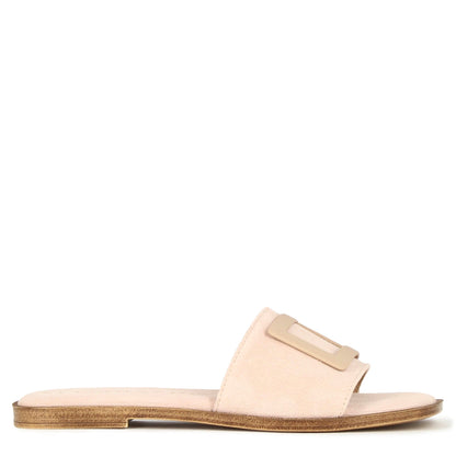 Women's suede slippers with band