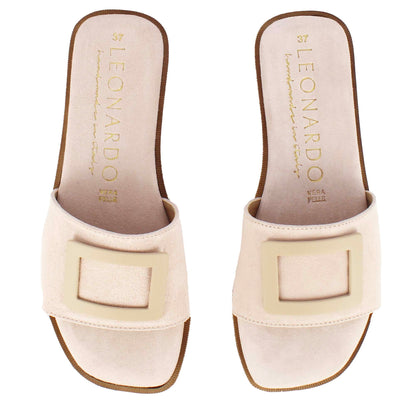 Women's suede slippers with band