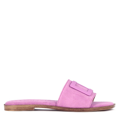 Women's suede slippers with band