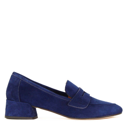 Décolleté college da donna in pelle scamosciata