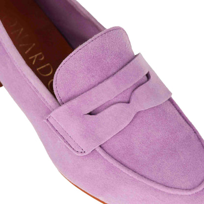 Décolleté college da donna in pelle scamosciata