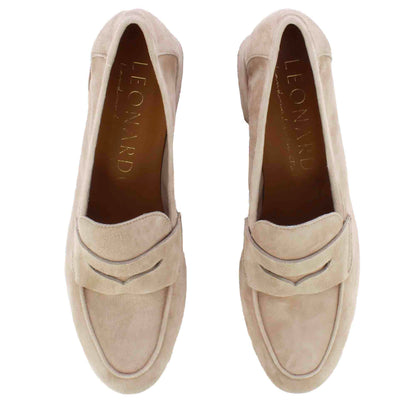 Décolleté college da donna in pelle scamosciata