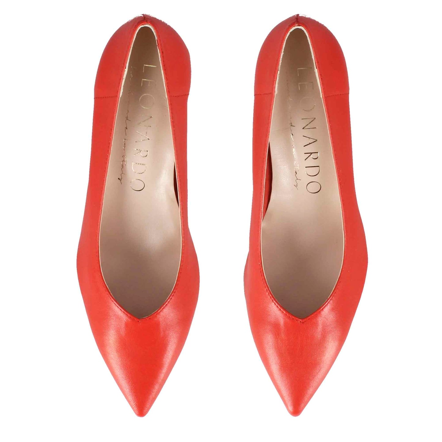 Women's smooth leather pumps with medium heel