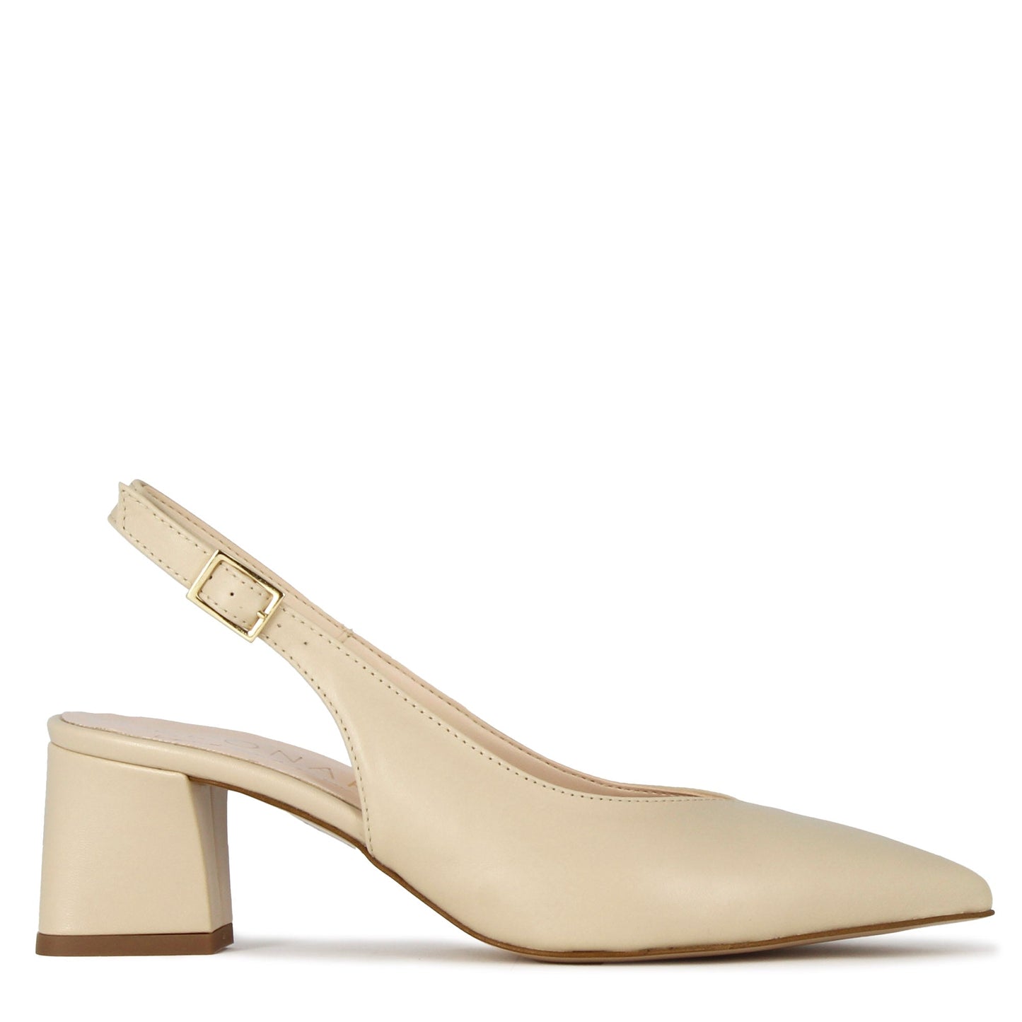 Women's Leather Slingback Pumps with Mid Heel