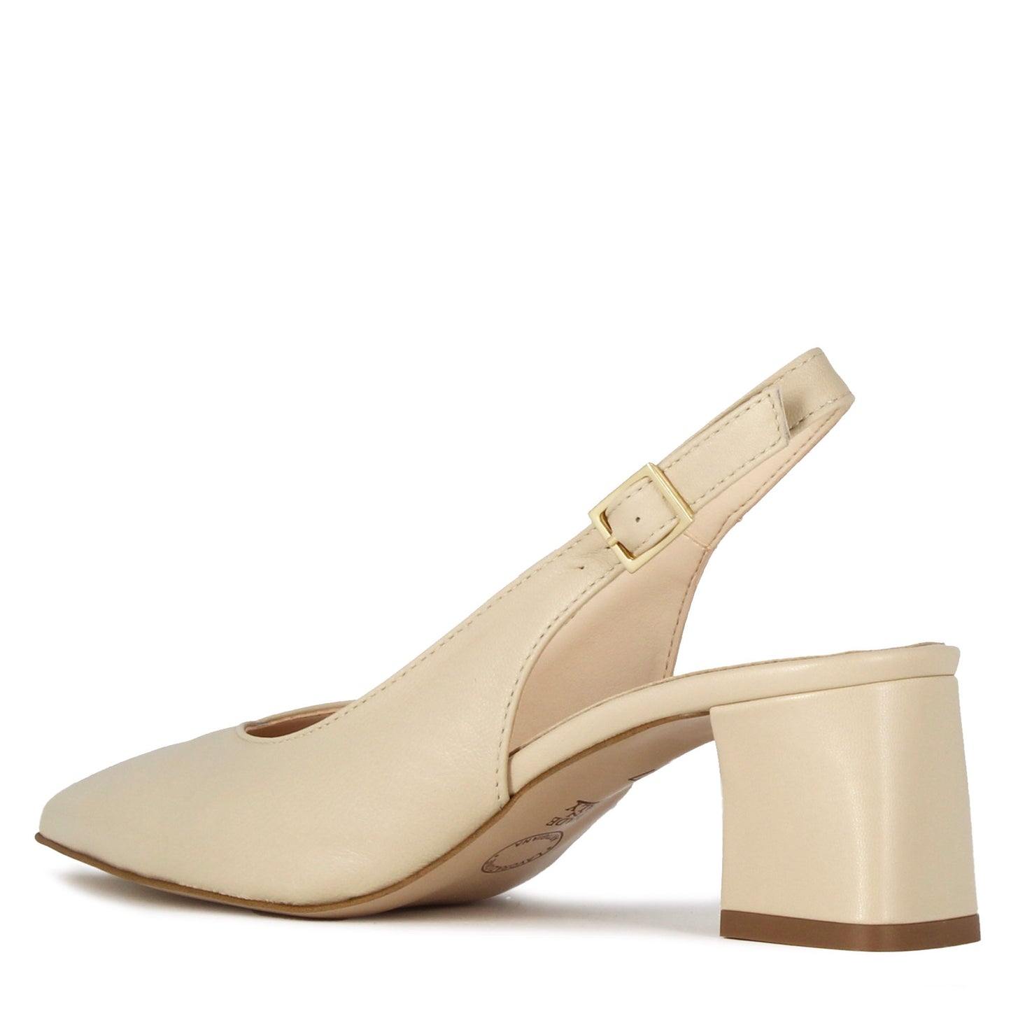 Women's Leather Slingback Pumps with Mid Heel