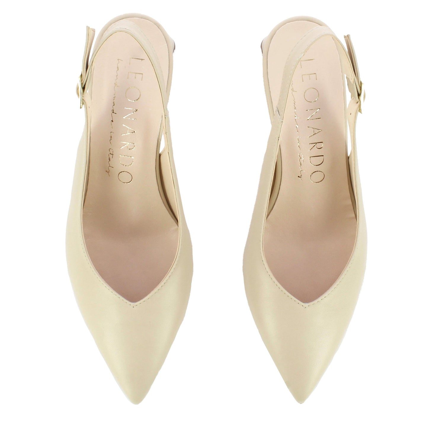 Women's Leather Slingback Pumps with Mid Heel