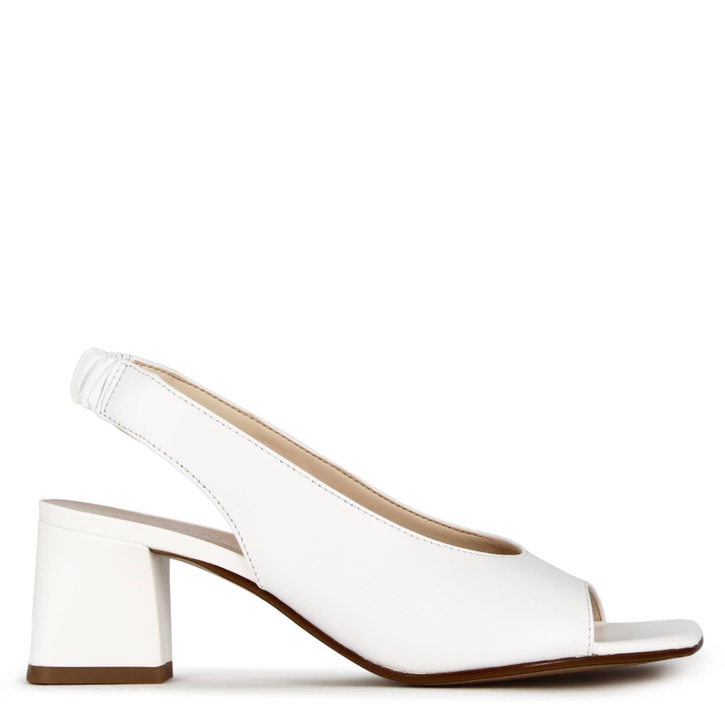 Women's Square Toe Leather Slingback Sandal