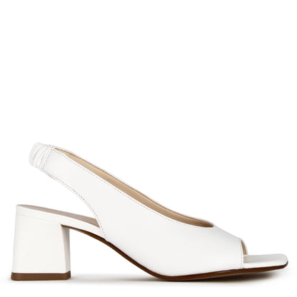 Women's Square Toe Leather Slingback Sandal