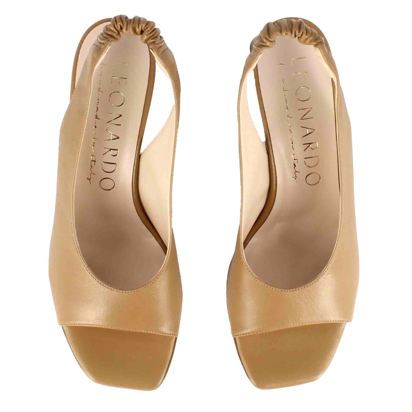 Women's Square Toe Leather Slingback Sandal