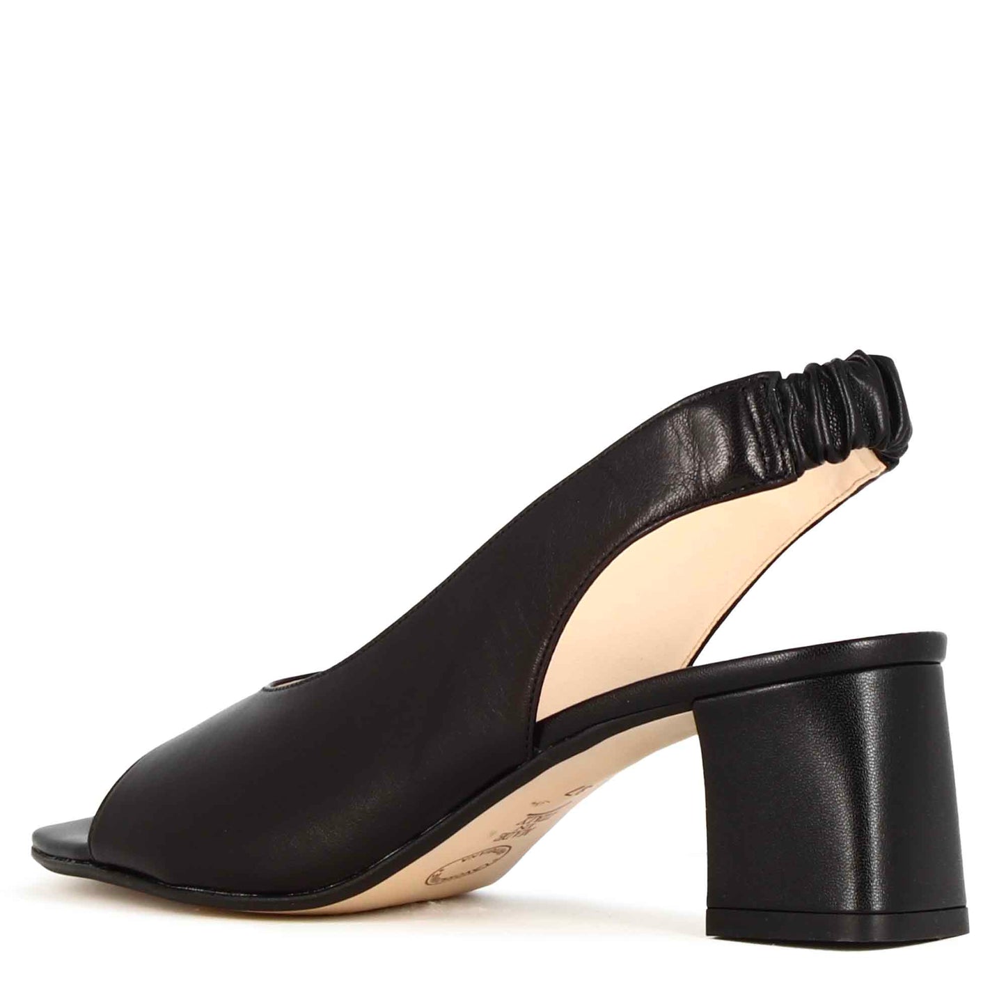 Women's Square Toe Leather Slingback Sandal