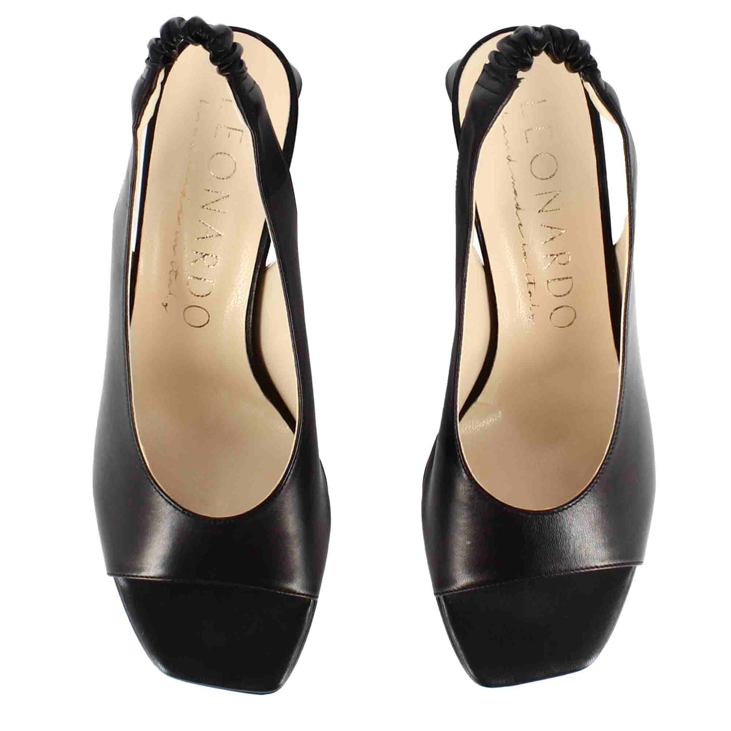 Women's Square Toe Leather Slingback Sandal