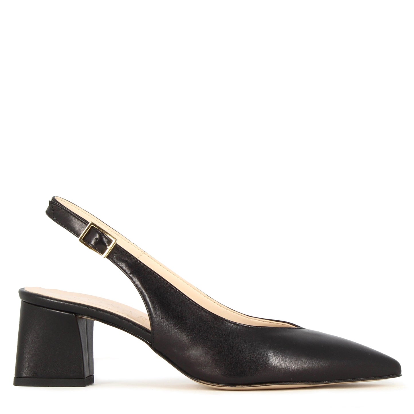 Women's Leather Slingback Pumps with Mid Heel