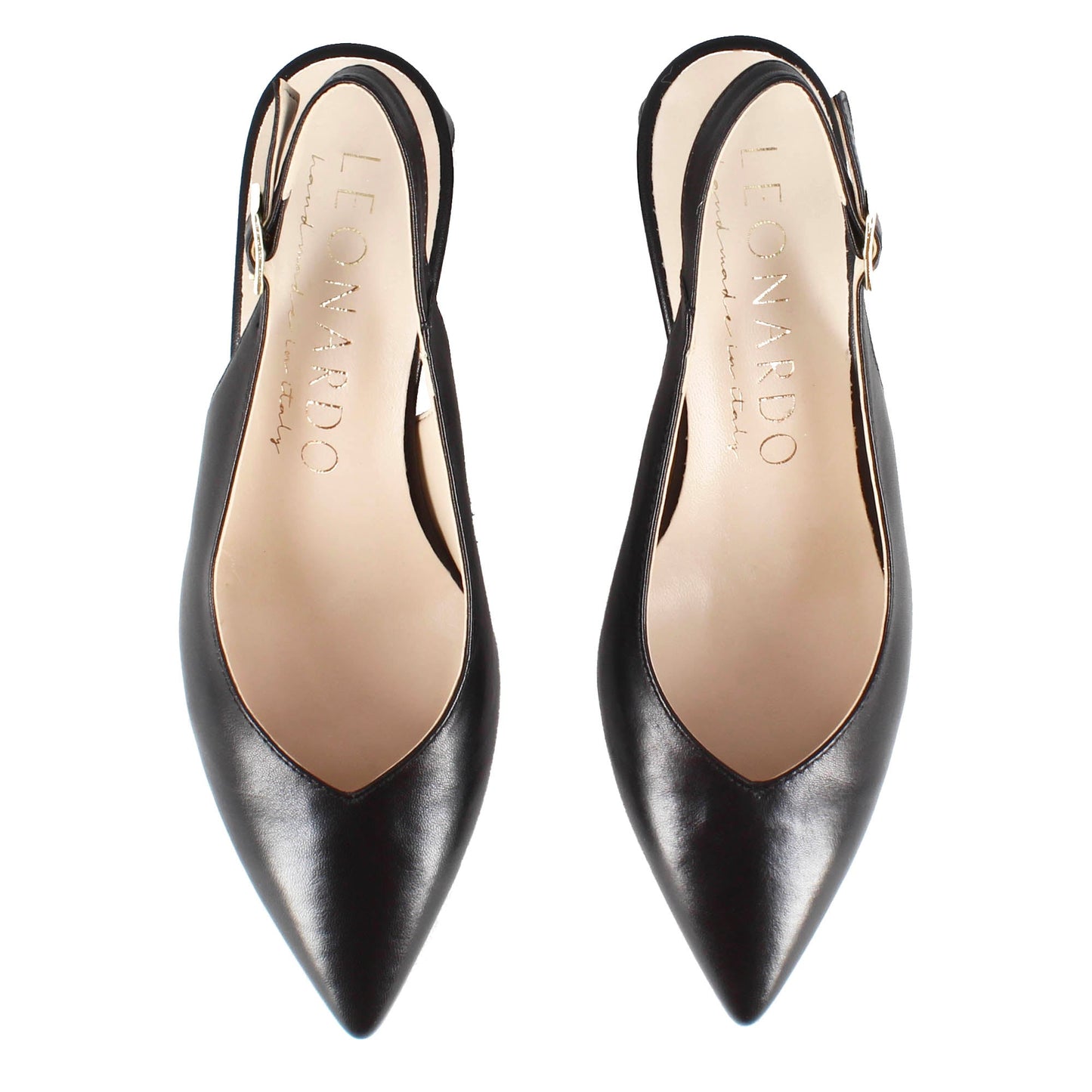 Women's Leather Slingback Pumps with Mid Heel