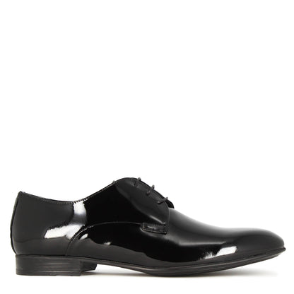 Derby elegante da uomo in pelle lucida colore nero