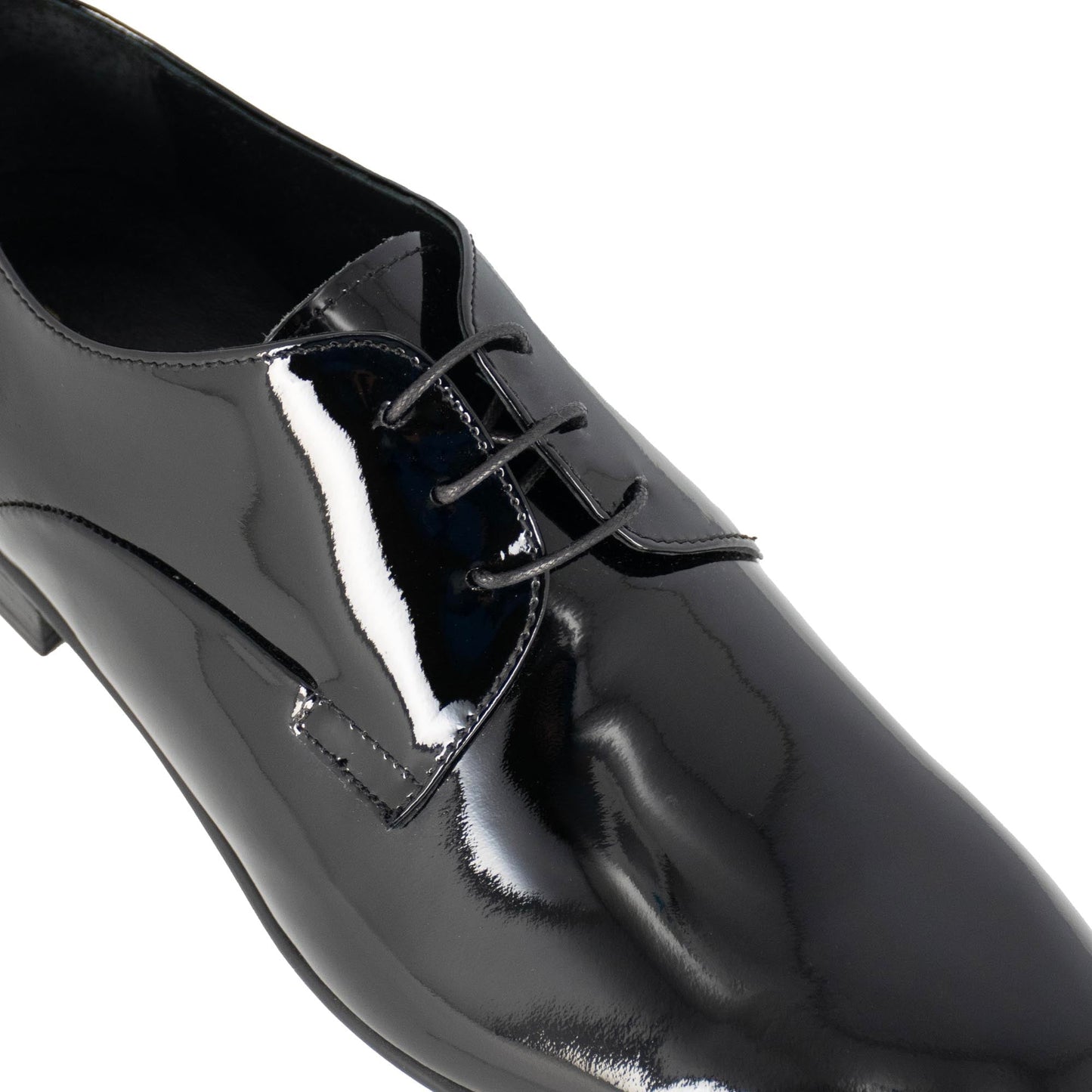 Derby elegante da uomo in pelle lucida colore nero