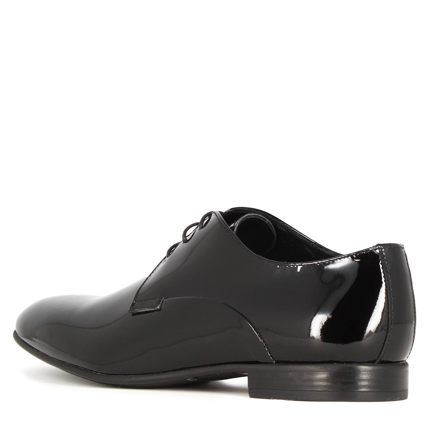 Derby elegante da uomo in pelle lucida colore nero